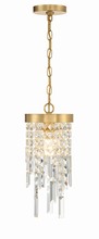 Crystorama WIN-210-GA-CL-MWP - Winfield 1 Light Antique Gold Pendant