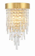 Crystorama WIN-212-GA-CL-MWP - Winfield 2 Light Antique Gold Wall Mount