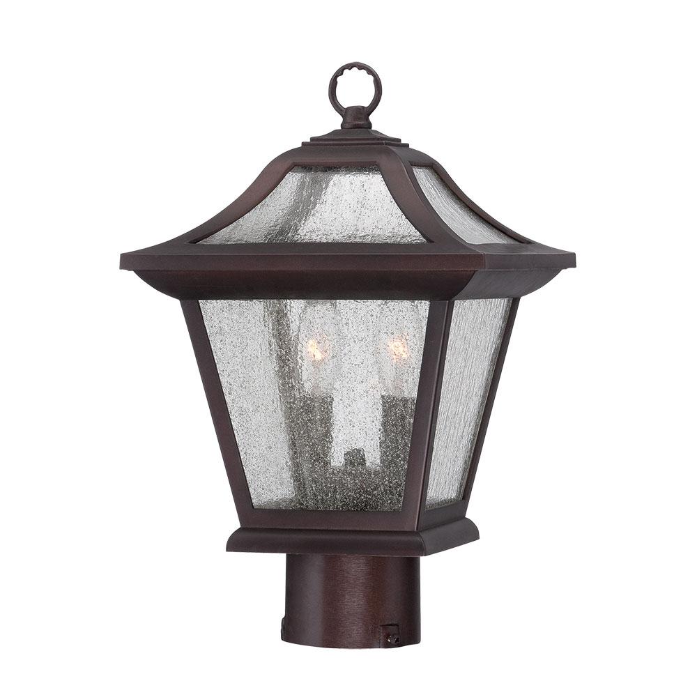 Aiken Collection Post Lantern 2-Light Outdoor Architectural Bronze Light Fixture