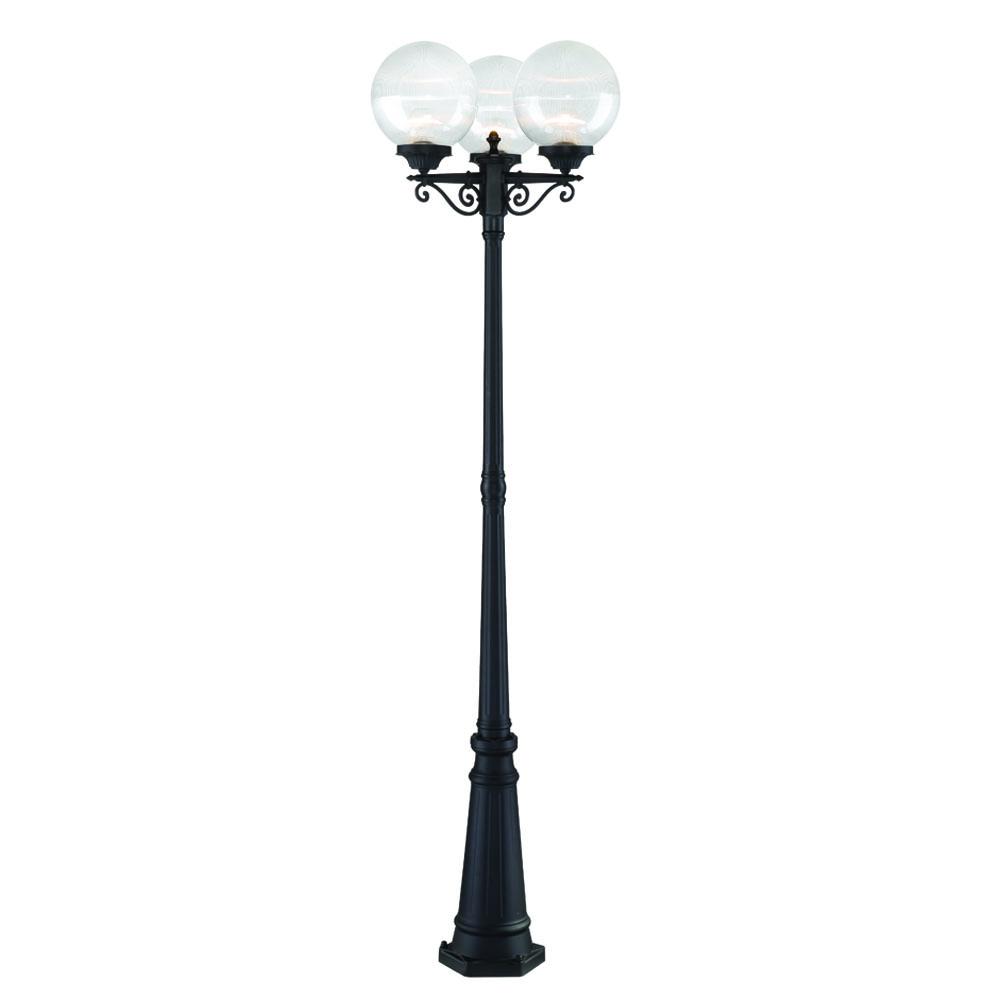 Havana Collection 3-Head Post Combination 3-Light Outdoor Matte Black Post Light