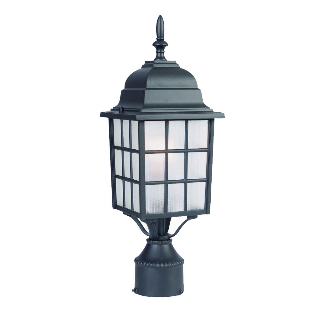 Nautica Collection Post-Mount 1-Light Outdoor Matte Black Light Fixture