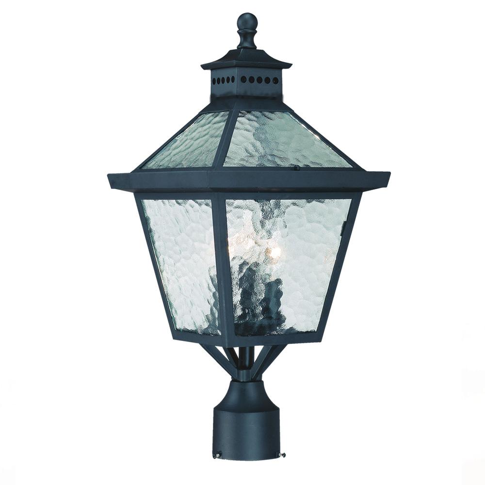 Bay Street Collection Post-Mount 3-Light Outdoor Matte Black Light Fixture