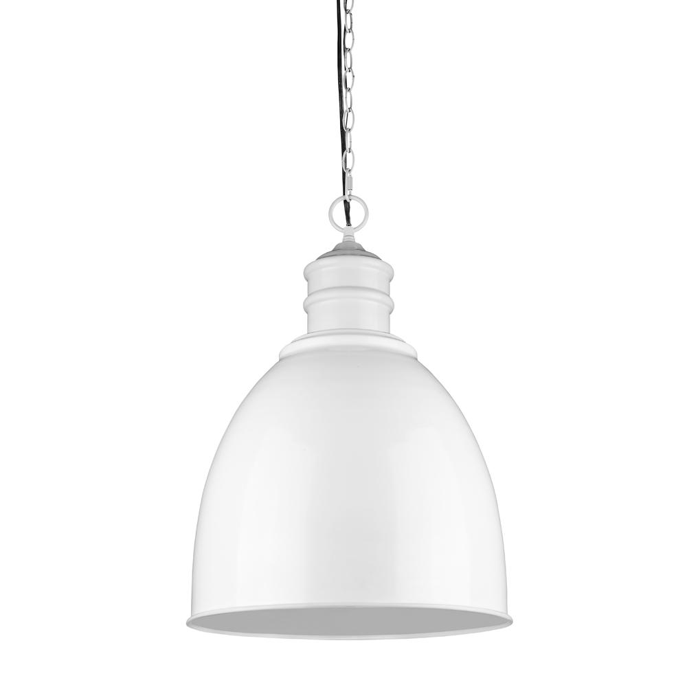 Colby Indoor 1-Light Pendant W/Metal Shade In White