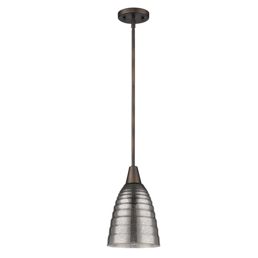 Brielle Indoor 1-Light Pendant W/Glass Shade In Oil Rubbed Bronze