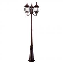 Acclaim Lighting 5179BW - Chateau Collection 3-Head Burled Walnut Surface-Mount Outdoor Post Combination