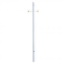Acclaim Lighting 98WH - 7-ft White Direct Burial Post With Outlet And Cross Arm