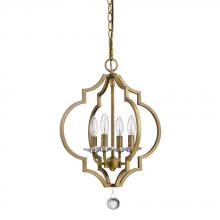 Acclaim Lighting IN11017RB - Peyton Indoor 4-Light Chandelier W/Crystal Bobeches In Raw Brass