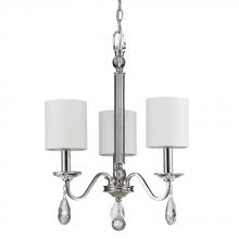 Acclaim Lighting IN11051PN - Lily Indoor 3-Light Mini Chandelier w/Shades & Crystal Pendants In Polished Nickel