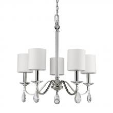 Acclaim Lighting IN11052PN - Lily Indoor 5-Light Chandelier w/Shades & Crystal Pendants In Polished Nickel