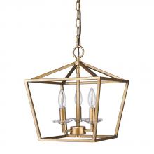Acclaim Lighting IN11131AG - Kennedy Indoor 3-Light Pendant w/Crystal Bobeches In Antique Gold