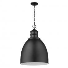 Acclaim Lighting IN11170BK - Colby 1-Light Matte Black Pendant With Gloss White Interior Shade