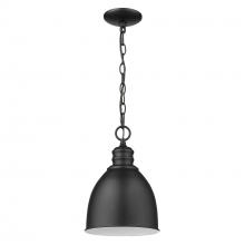 Acclaim Lighting IN11171BK - Colby 1-Light Matte Black Pendant With Gloss White Interior Shade