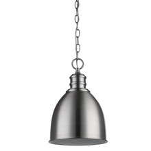 Acclaim Lighting IN11171SN - Colby 1-Light Satin Nickel Pendant With Gloss White Interior Shade