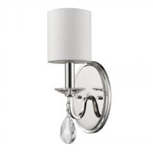 Acclaim Lighting IN41050PN - Lily Indoor 1-Light Sconce W/Fabric Shade & Crystal Pendant In Polished Nickel