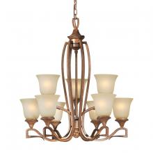 Forte Lighting 2217-03-64 Pendant with Rustic Umber Glass Shades Bordeaux 