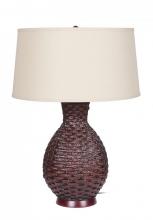 Mariana 130007 - One Light Beige Linen Shade Chocolate Table Lamp