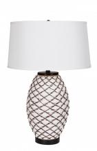 Mariana 130008 - One Light White/rust White Rust Linen Shade Table Lamp