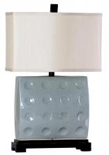 Mariana 140002 - One Light Off White Silk Shade Aqua Table Lamp