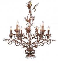 Mariana 500959 - Nine Light Rubbed Antique Gold/ Crystals Up Chandelier
