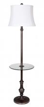 Mariana 730003 - One Light Maddison Bronze Off White Silk Fabric Shade Floor Lamp