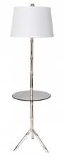 Mariana 730004 - One Light Bronze White Linen Fabric Shade Floor Lamp