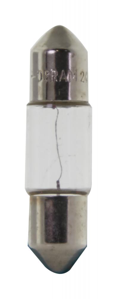 3 Watt 6430 miniature; T2 3/4; Clear; Festoon base SV7-8; 24 Volt