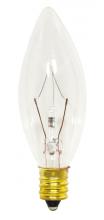 Satco Products Inc. S3347/TF - 40 Watt B8 Incandescent; Clear; 1500 Average rated hours; 384 Lumens; Candelabra base; 130 Volt;
