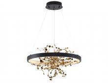 Bethel International GL351C24B-2 - Sand Black LED Chandelier