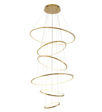 Bethel International TR35C122BR - Six Ring Shiny Gold Halo Chandelier