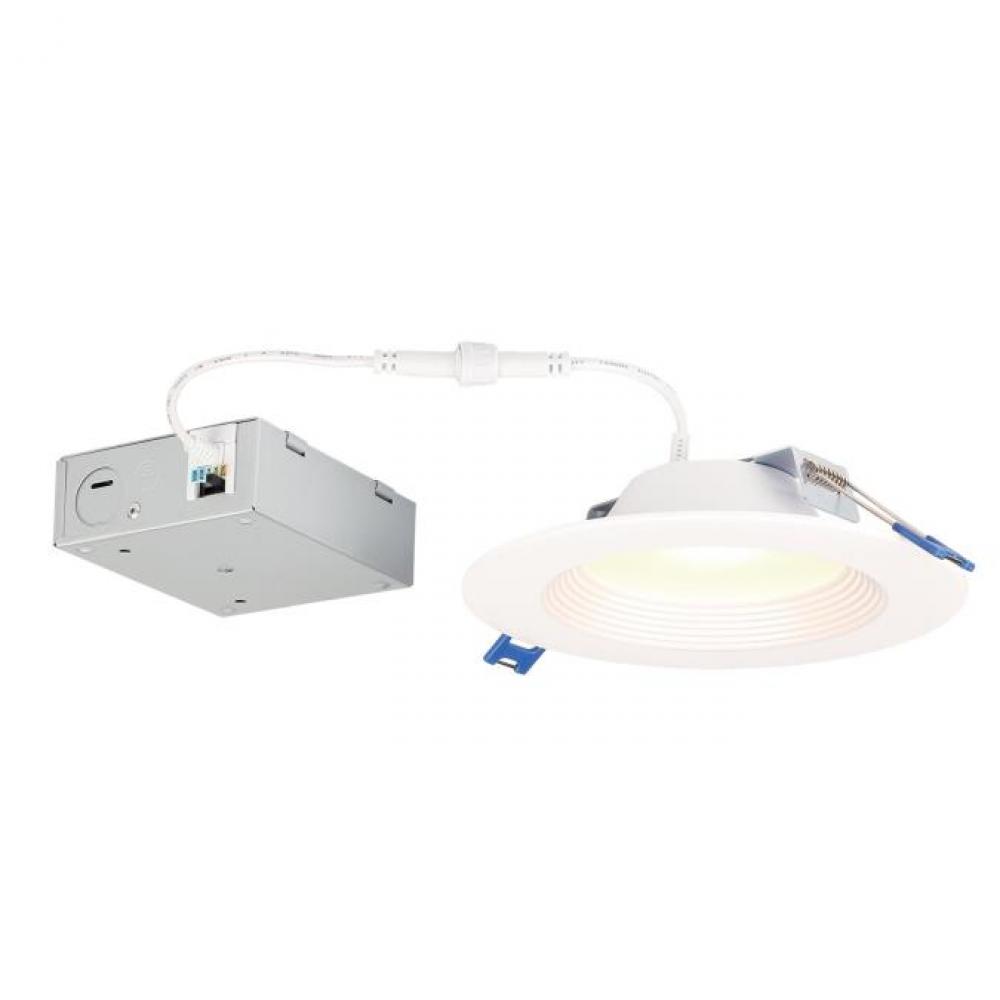 15W Deep Baffle Recessed LED Downlight with Color Temperature Selection 5-6 in. Dimmable 2700K,