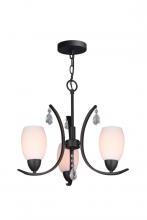 Woodbridge 15713MEB-C20401 - Woodbridge Lighting 15713MEB-C20401 Olivia Opal 3-light Chandelier