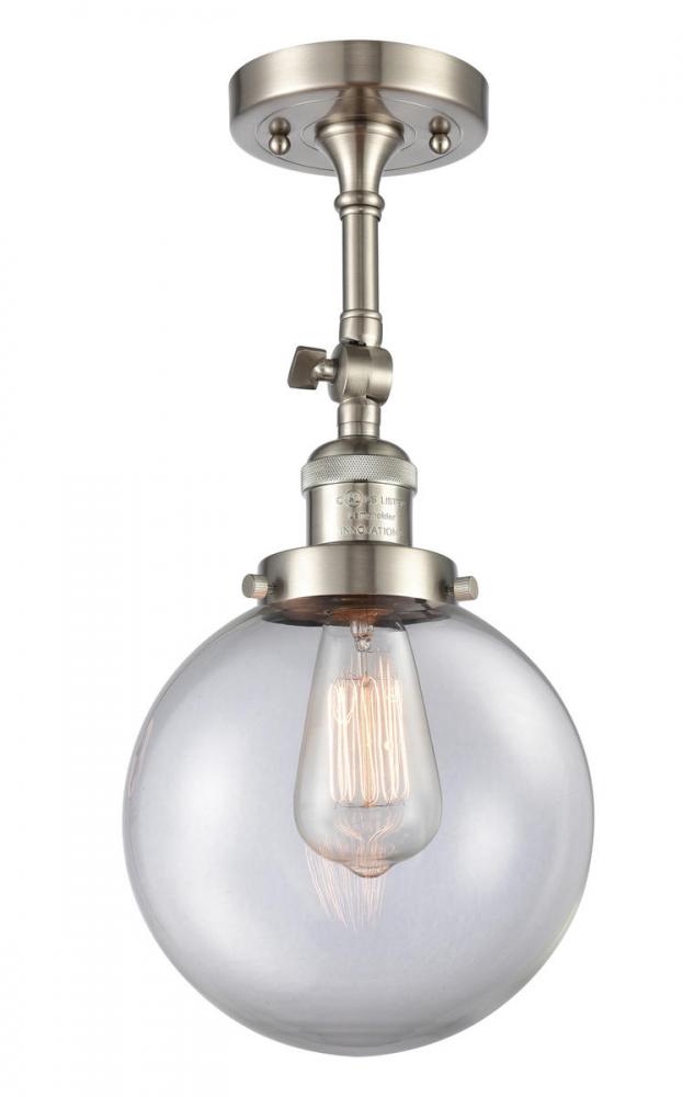 Beacon - 1 Light - 8 inch - Brushed Satin Nickel - Adjustable Semi-Flush Mount