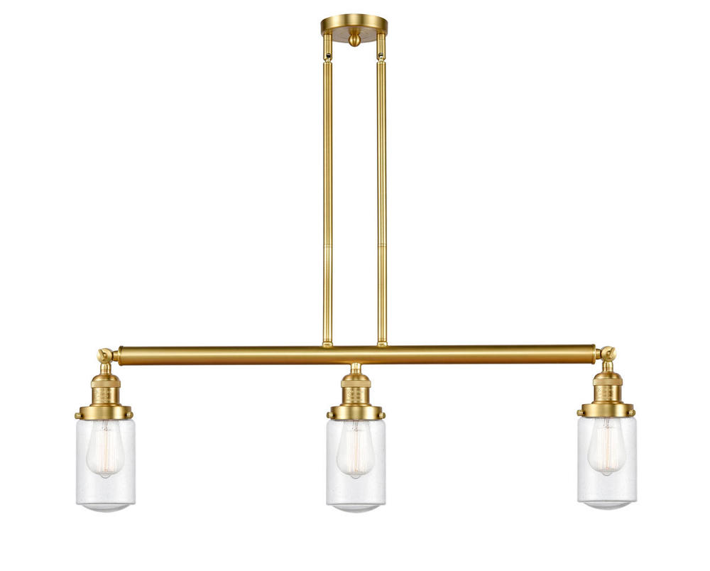 Dover - 3 Light - 37 inch - Satin Gold - Stem Hung - Adjustable Island Light