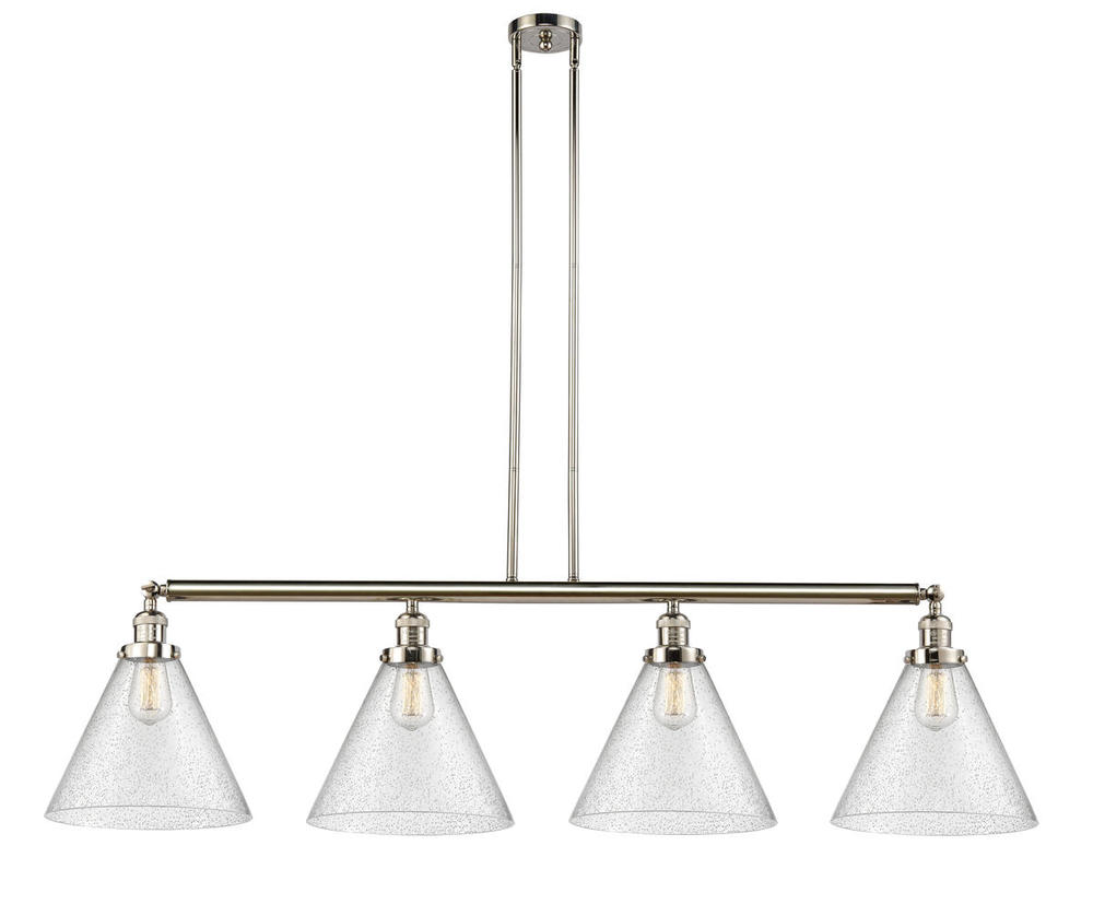 Cone - 4 Light - 56 inch - Polished Nickel - Stem Hung - Adjustable Island Light