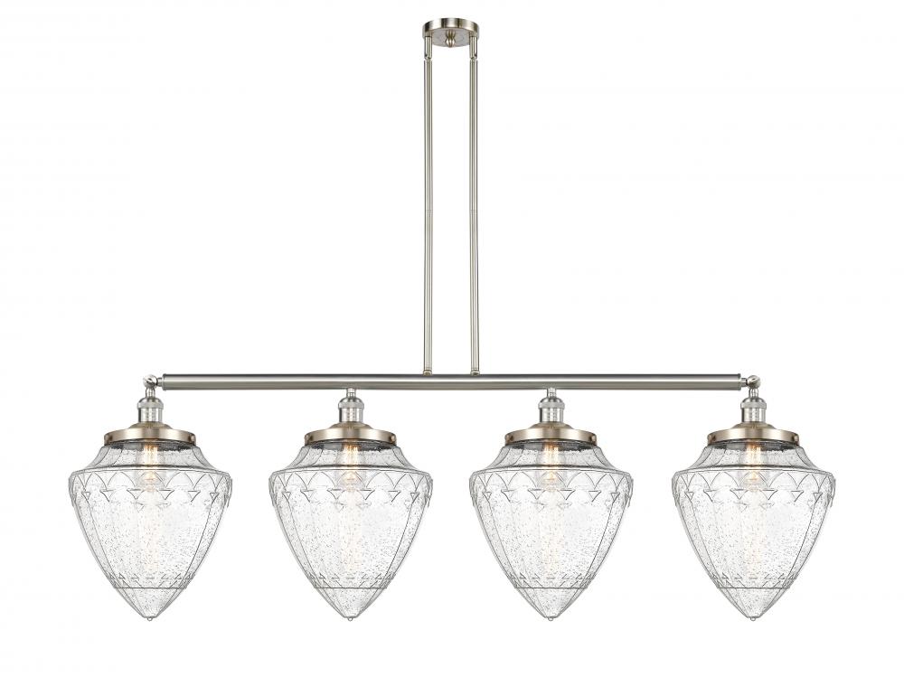 Bullet - 4 Light - 50 inch - Brushed Satin Nickel - Stem Hung - Adjustable Island Light