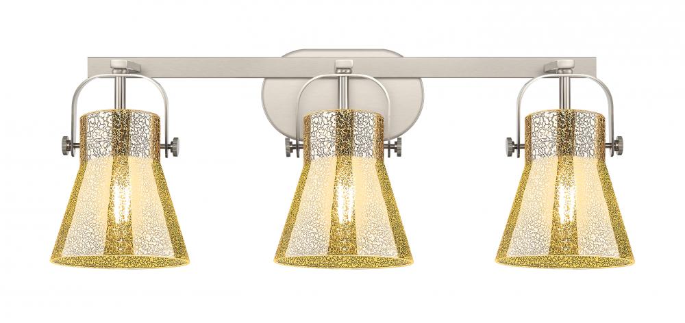 Pilaster II Cone - 3 Light - 27 inch - Satin Nickel - Bath Vanity Light