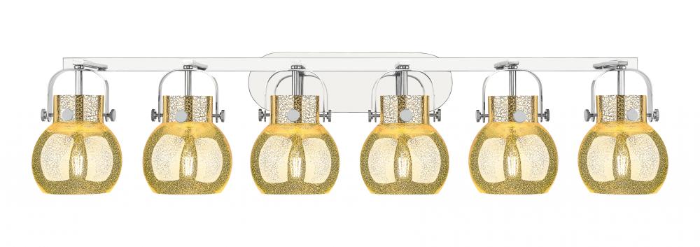 Pilaster II Sphere - 6 Light - 46 inch - Polished Nickel - Bath Vanity Light