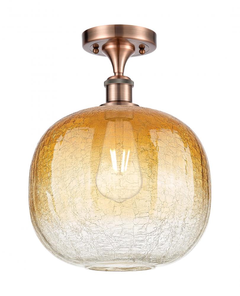 Brookhaven Sphere - 1 Light - 11 inch - Antique Copper - Semi-Flush Mount