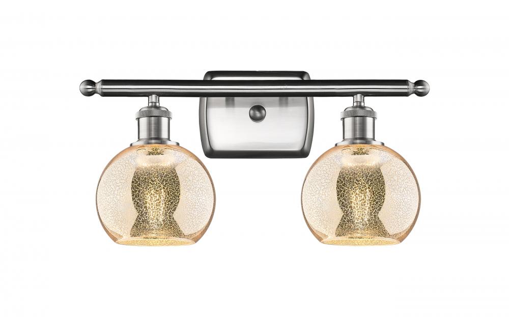 Athens - 2 Light - 16 inch - Brushed Satin Nickel - Bath Vanity Light