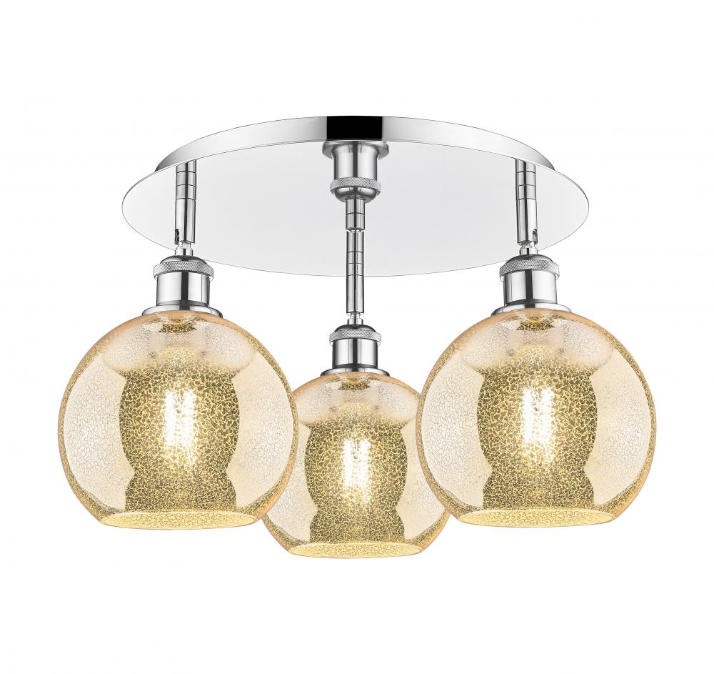 Athens - 3 Light - 20 inch - Polished Chrome - Flush Mount