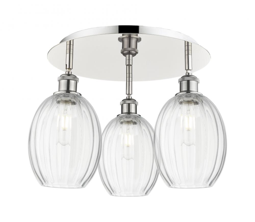 Preston Bulb - 3 Light - 18 inch - Polished Nickel - Flush Mount