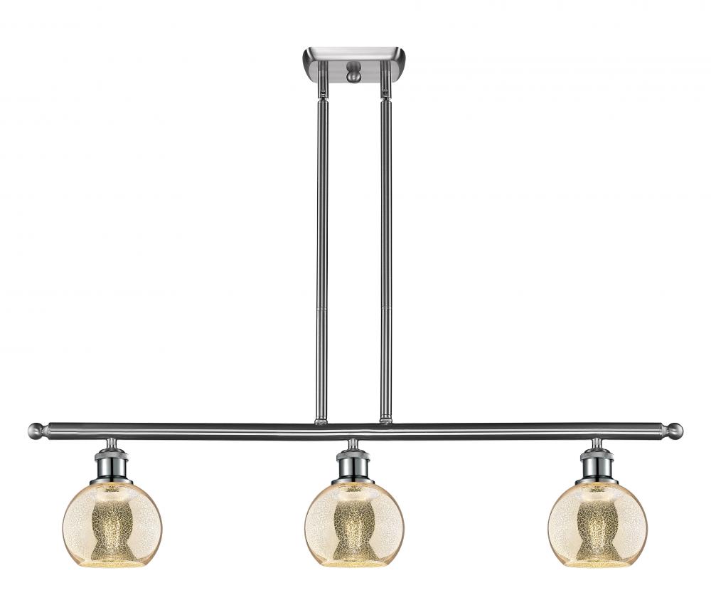 Athens - 3 Light - 36 inch - Brushed Satin Nickel - Cord hung - Island Light