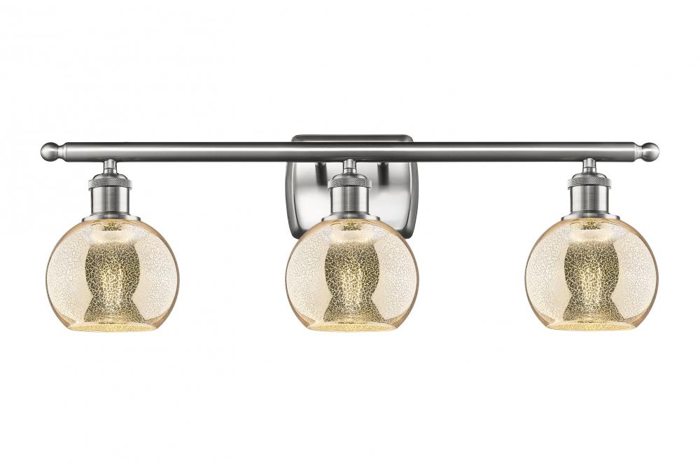 Athens - 3 Light - 26 inch - Brushed Satin Nickel - Bath Vanity Light