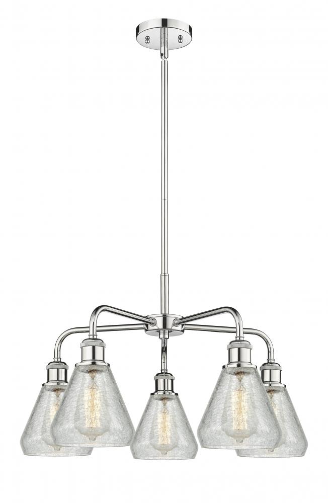 Conesus - 5 Light - 24 inch - Polished Chrome - Chandelier