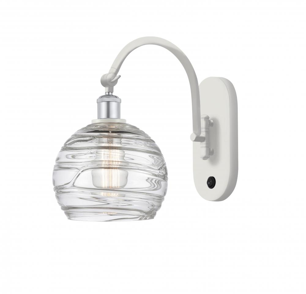 Athens Deco Swirl - 1 Light - 8 inch - White Polished Chrome - Adjustable Swing Arm