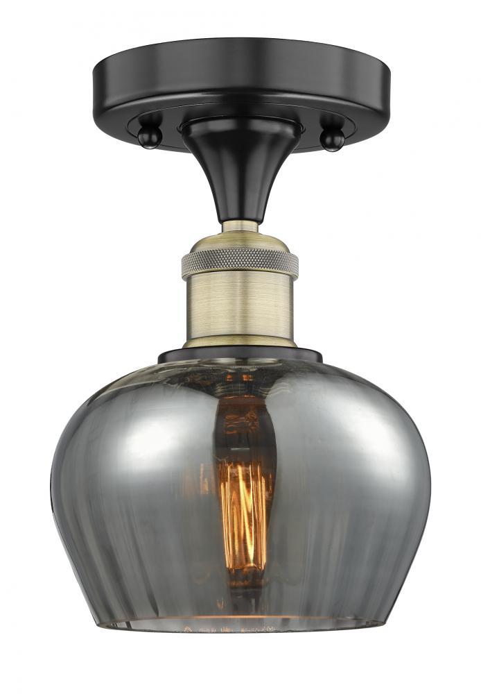 Fenton - 1 Light - 7 inch - Black Antique Brass - Semi-Flush Mount
