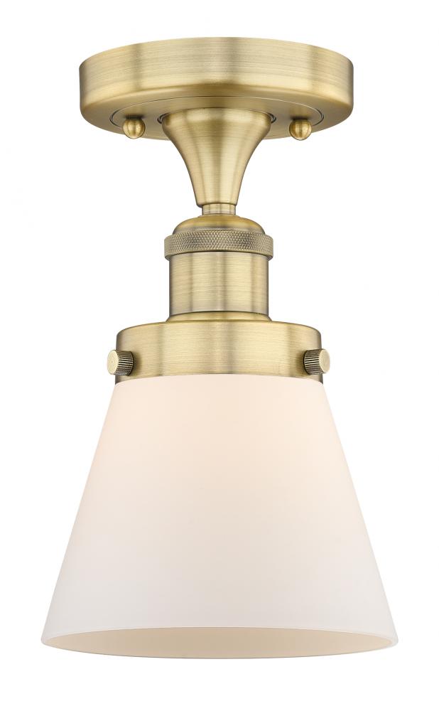 Cone - 1 Light - 6 inch - Brushed Brass - Semi-Flush Mount