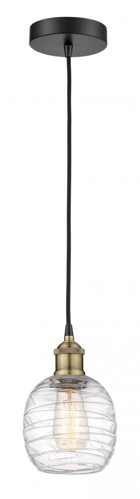 Belfast - 1 Light - 6 inch - Black Antique Brass - Cord hung - Mini Pendant