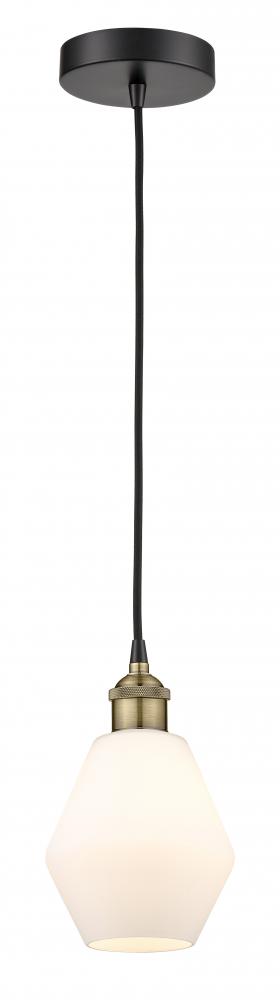 Cindyrella - 1 Light - 6 inch - Black Antique Brass - Cord hung - Mini Pendant