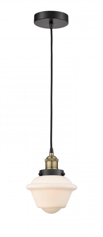 Oxford - 1 Light - 7 inch - Black Antique Brass - Cord hung - Mini Pendant